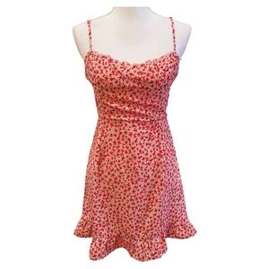 Princess Polly Floral Red Dress Size 6